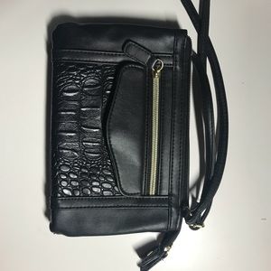 Small black faux leather purse NWOT